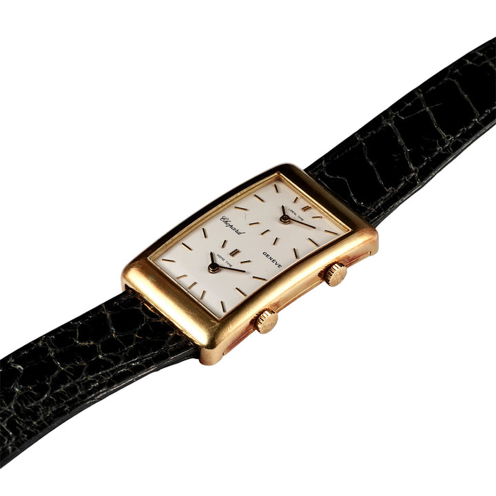 Chopard 2x めぐ様用 CHOPARD LUC Dual Time GMT 2240 Quartz White Dial Yellow Gold
